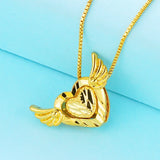 European Woman Party Birthday Wedding Gift 18KT Heart Angel Pendant Necklace