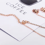 European Woman 18KT Rose Gold Sun Flower Pendant Necklace