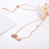 European Woman 18KT Rose Gold Sun Flower Pendant Necklace