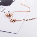 European Woman 18KT Rose Gold Sun Flower Pendant Necklace