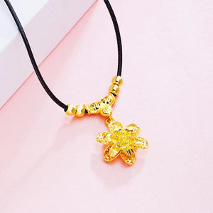 Vintage Flower Real 18KT Pendant Necklace NL110