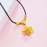 Vintage Flower Real 18KT Pendant Necklace NL110