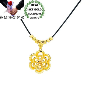 Vintage Flower Real 18KT Pendant Necklace NL110
