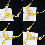 Vintage Flower 24KT Pendant Necklace NL175