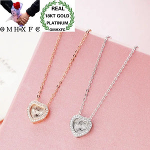 European Woman Wedding Gift Zircon Heart Rose Pendant Necklace