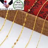 MHXFC European Woman Long Oval Bead Twisted 24KT Chain Necklace