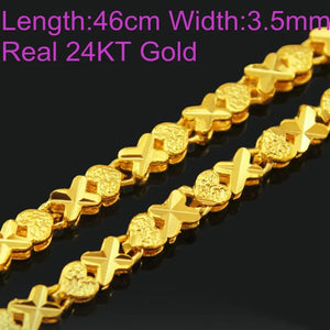 MHXFC 24KT Heart Chain Necklace NL76