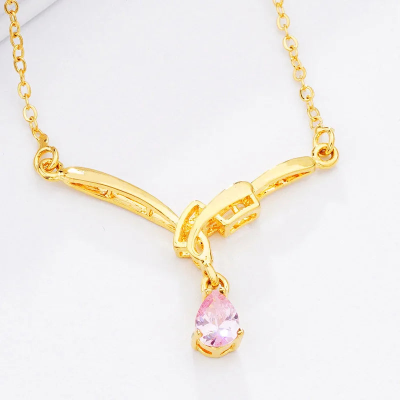 European Woman Wedding Zircon Pendant Necklace