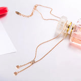 European Woman Party Wedding Gift Tassel Zircon Pendant Necklace