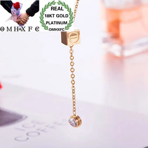 European Woman Party Wedding Gift Tassel Zircon Pendant Necklace