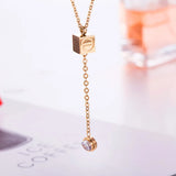 European Woman Party Wedding Gift Tassel Zircon Pendant Necklace
