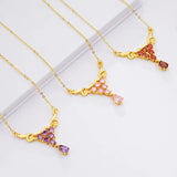 Bohemia Zircon Pink Pendant Necklace NL137