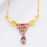 Bohemia Zircon Pink Pendant Necklace NL137