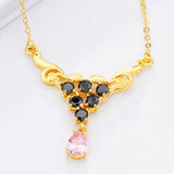 Bohemia Zircon Pink Pendant Necklace NL137