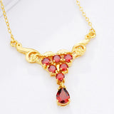 Bohemia Zircon Pink Pendant Necklace NL137