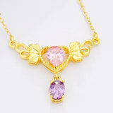 18KT Pendant Necklace NL152 Zircon Heart Water Drop