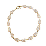 MIHUA Wedding Big Pearl Necklace Ladies Pearl Necklace Party