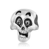 925 Silver Cartoon Skull Face Emoticon Charms for Bracelet Bangle DIY