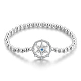 925 Silver Snowflake Winter Bracelet Forever Love Chain Women Bracelets