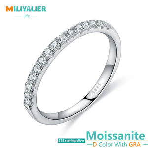 925 Silver Pass Diamond Test Round Moissanite Ring Cocktail Jewelry