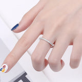 925 Silver Pass Diamond Test Round Moissanite Ring Cocktail Jewelry