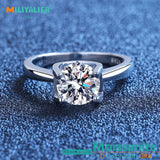 0.5-3CT D VVS1 Moissanite Diamond Ring S925 Sterling Silver