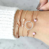 4 Pcs/Set Arrow Knot Crystal Bracelets Multilayer Adjustable Open B...