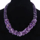 Natural Stone Pendant Choker Necklace Coral Rope Necklace For Women