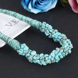 Natural Stone Pendant Choker Necklace Coral Rope Necklace For Women