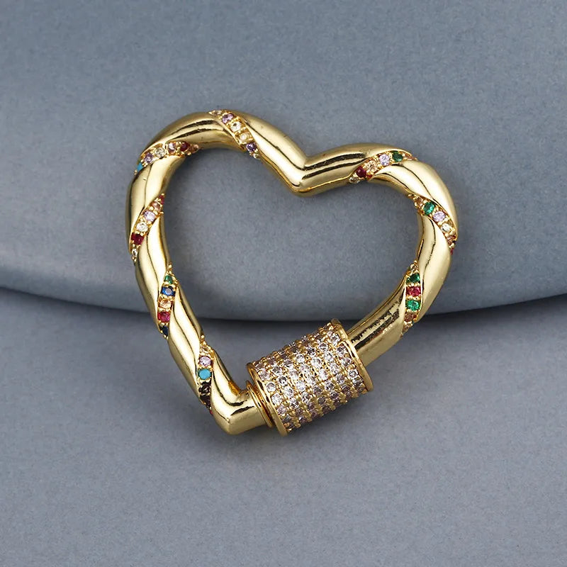 Carabiner Screw Hook Zirconia Clasps for Necklace Making