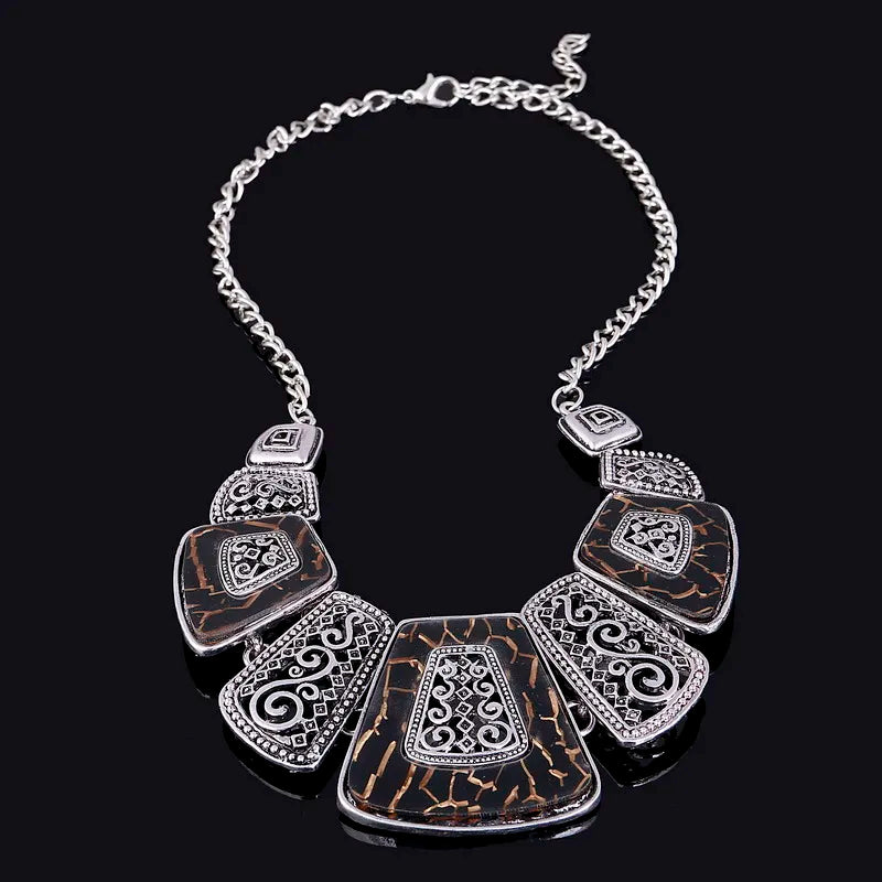 Vintage Geometric Choker Necklace For Women Retro Party Jewelry