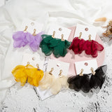 Chiffon Flower Earrings Wedding Jewelry DIY Dangle Earrings for Women