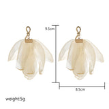 Chiffon Flower Earrings Wedding Jewelry DIY Dangle Earrings for Women