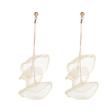 Chiffon Flower Earrings Wedding Jewelry DIY Dangle Earrings for Women