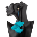 Chiffon Flower Earrings Wedding Jewelry DIY Dangle Earrings for Women