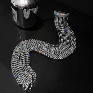 Rhinestone Ponytail Tassel Hair Chain Headwear Crystal Hair Pin Jewelry