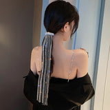 Rhinestone Ponytail Tassel Hair Chain Headwear Crystal Hair Pin Jewelry