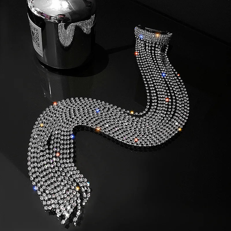 Rhinestone Ponytail Tassel Hair Chain Headwear Crystal Hair Pin Jewelry