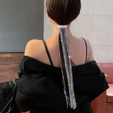 Rhinestone Ponytail Tassel Hair Chain Headwear Crystal Hair Pin Jewelry