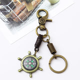 Robot Pendant Leather Keychain Vintage Charms Car Key Rings