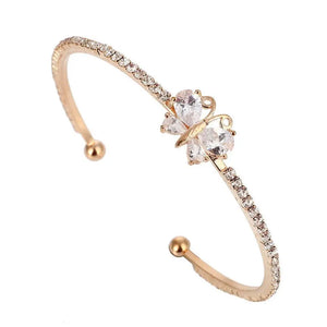 Golden Plated Butterfly Cuff Bracelet for Wedding