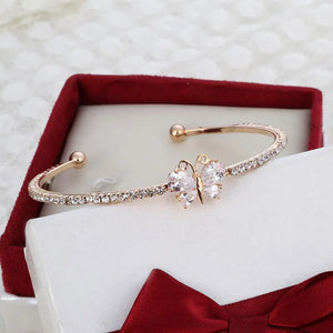 Golden Plated Butterfly Cuff Bracelet for Wedding