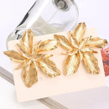 Petal Flower Stud Earrings Large Metal Earring