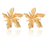 Petal Flower Stud Earrings Large Metal Earring