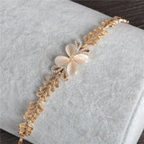 Rose Chain Bracelet Crystal Wedding Jewelry Ladies Charm Wrist Bracelet
