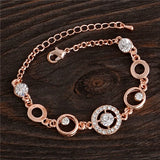 Rose Chain Bracelet Crystal Wedding Jewelry Ladies Charm Wrist Bracelet