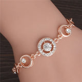 Rose Chain Bracelet Crystal Wedding Jewelry Ladies Charm Wrist Bracelet