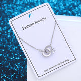 Crystal Wedding Ring Pendant Necklace for Women