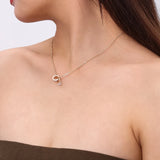 Crystal Wedding Ring Pendant Necklace for Women