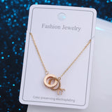 Crystal Wedding Ring Pendant Necklace for Women